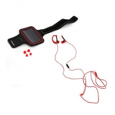 Ακουστικά με μικρόφωνο με Sport θήκη μπράτσου για Smartphones Κόκκινο Platinet